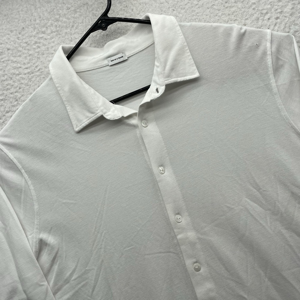 Son Of A Tailor Button Down Shirt Mens XLT Tall White Blue Oxford Supima Cotton